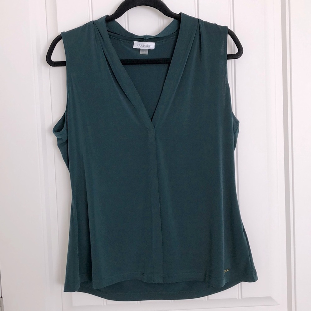 Calvin Klein Emerald Draped Top